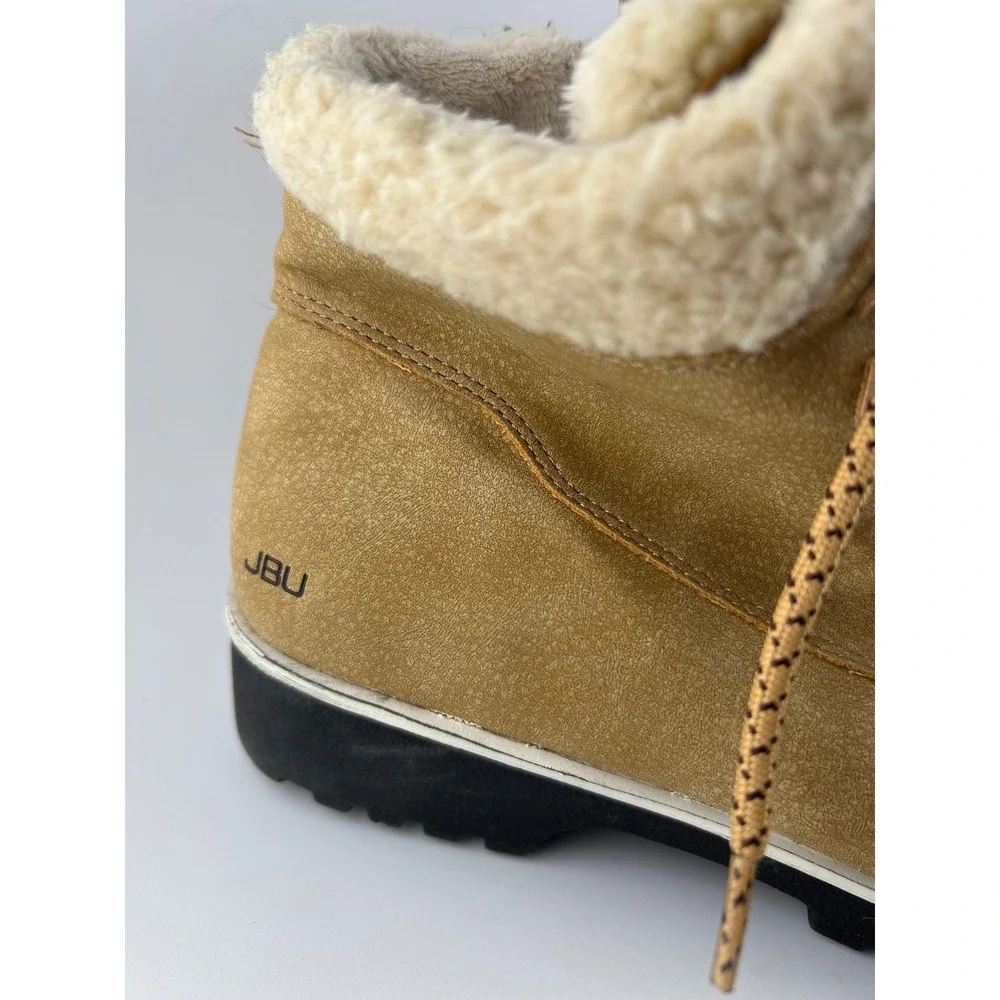 JBU by Jambu Blue Creek Women's Tan Suede Sherpa Lined Lace‎ Up Winter Boots 7M